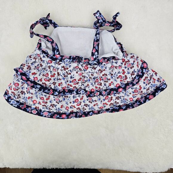 Janie and Jack Floral Sleeveless Tiered Top Infant 3-6 months - Picture 3 of 7